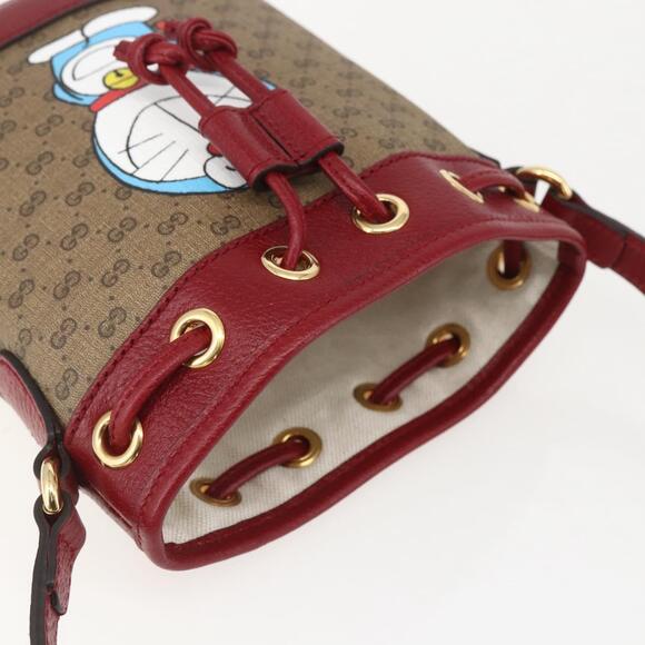 GUCCI Micro GG Supreme Doraemon Shoulder Bag PVC Beige 647801 Auth 159307SAM - Picture 6 of 16